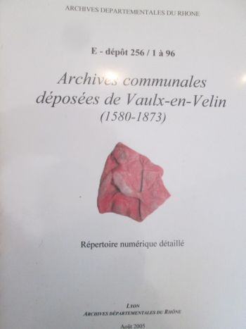 archives communales vaulx-en-velin, AVVV
